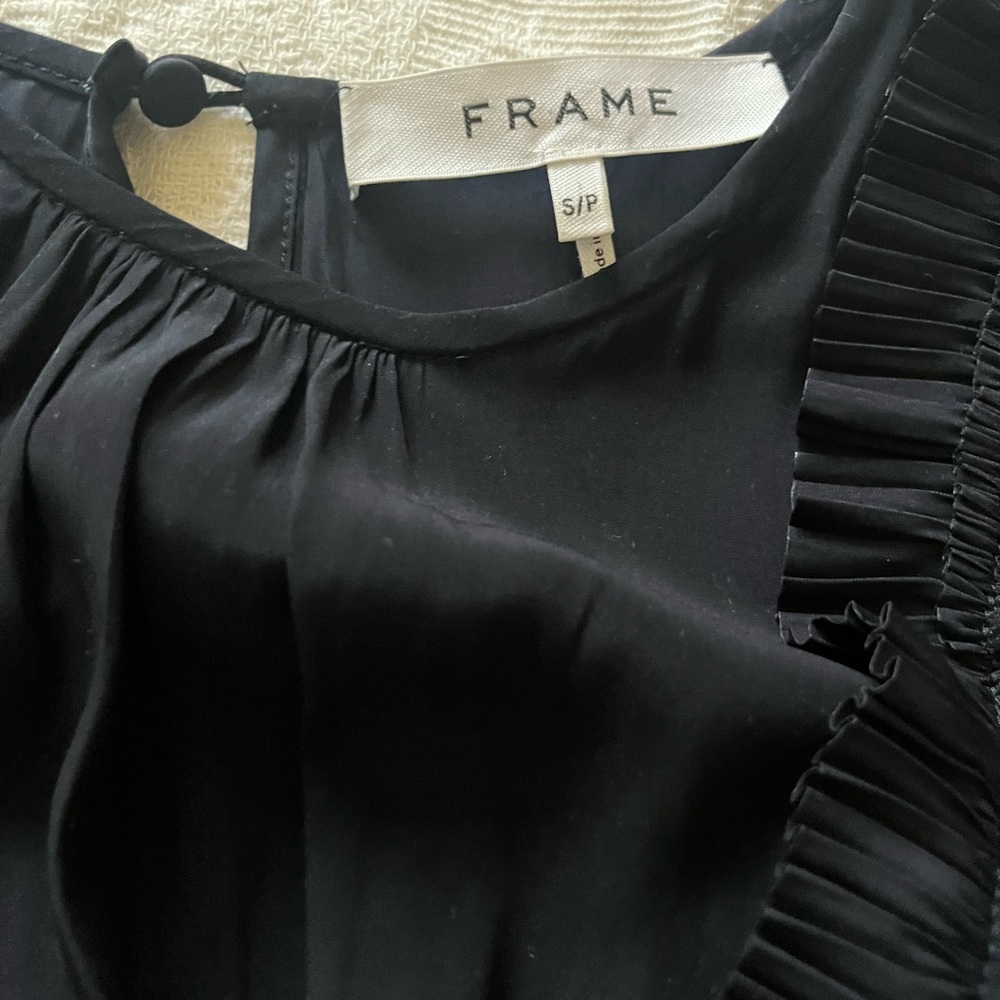 Frame Black Ruffle Sleeveless Top - Picture 2 of 5